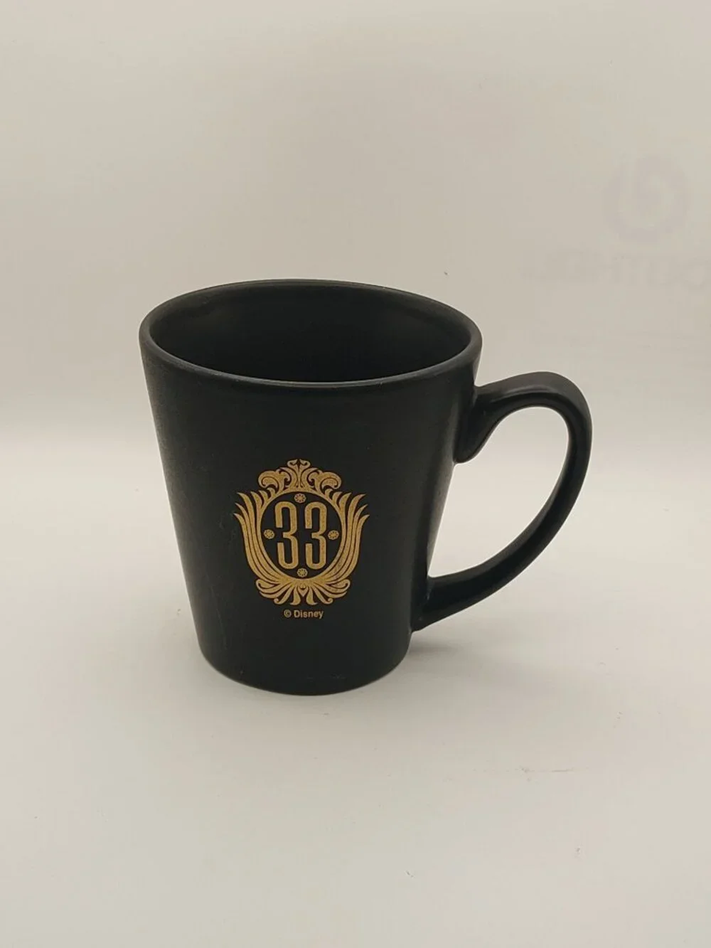 Disney Club 33 Black Gold Logo Ceramic Mug 12oz Coffee Tea Collectible